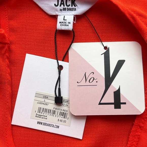NWT Jack by BB Dakota Fiesta Red Flutter Sleeve Boxy Crop Top Women’s Large - Picture 4 of 4